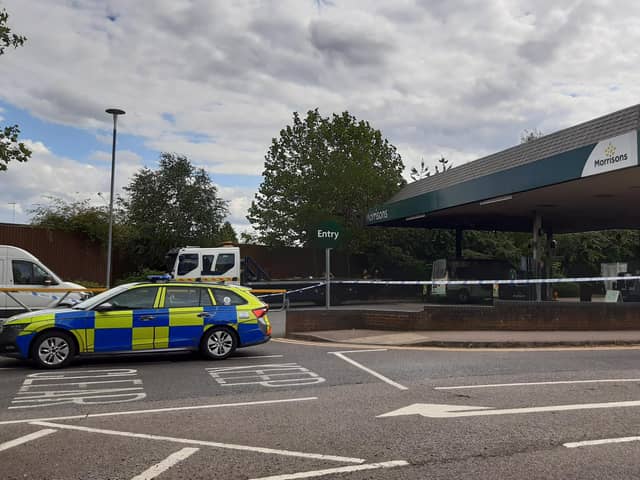 Police are on the scene at Morrisons petrol station in Wellingborough