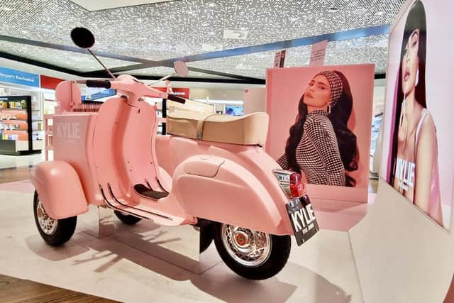 The installation is in Kylie Jenner's signature pastel pink