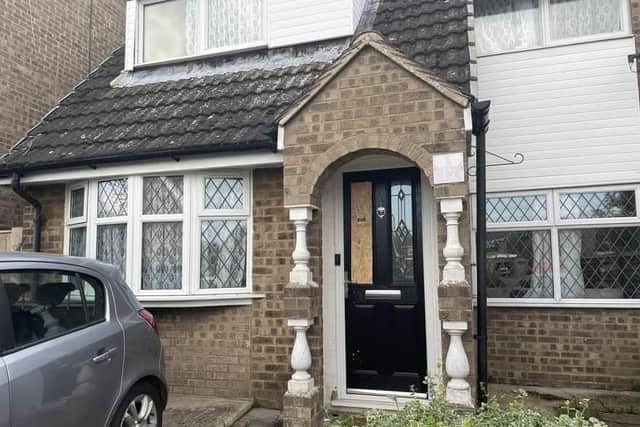 The home in Knights Close, Corby, pictured after a man was arrested following the discovery of a cannabis factory there. Image: National World.