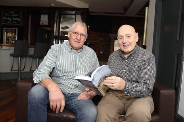 Clive Smith and Bip Wetherell at the Raven, launching their new book Rocky Road: By the Time I Get to Phoenix about Corby's music, entertainment and pub scene. Image: Alison Bagley