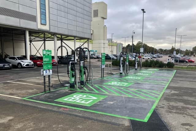 The new charging points at Willow Place in Corby