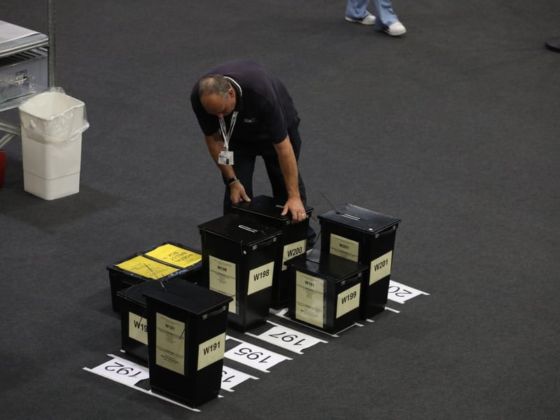 Votes arrived at Kettering Leisure Village at 10.15pm