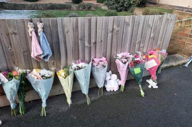 Floral tributes left at the scene