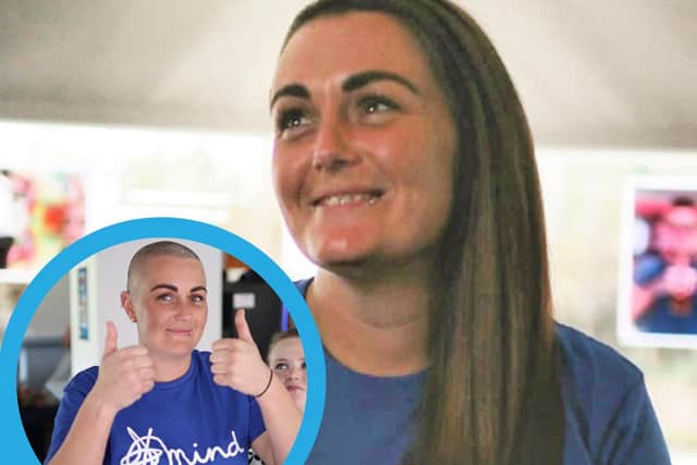 Beth McQuarrie before and after (inset)