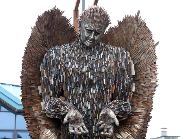Also known as the National Monument Against Violence and Aggression, the 27ft-high figure was specifically created to highlight the negative effects of violent behaviour.