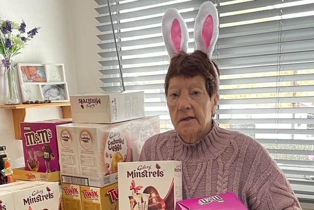 Jeanette Walsh with some of the eggs