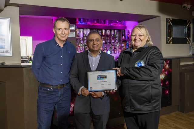Ian Shuttleworth (Licensing SAVI), Sanjay Tailor and Tracey Parsons (The Sound Bar).
