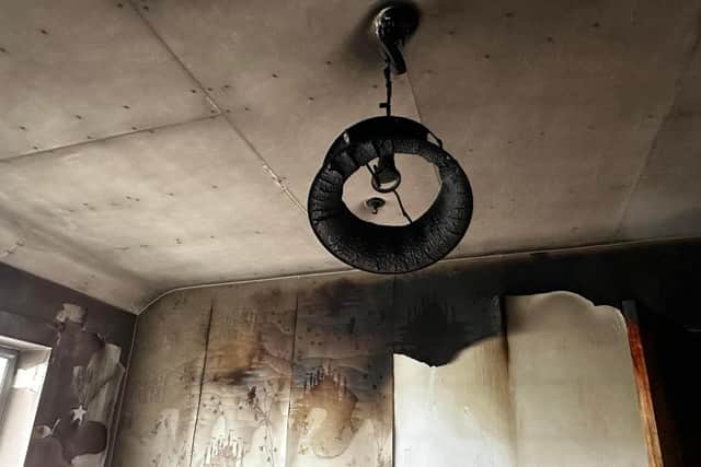 Some of the damage caused following the lightning strike