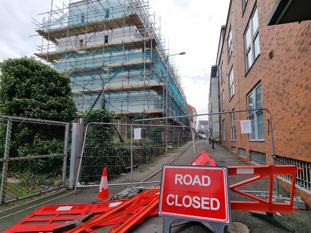 Job's Yard, Kettering - the road has been closed for health and safety reasons