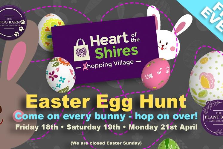 The shopping village will host a free Easter egg hunt on Good Friday, Easter Saturday and Easter Monday. Visitors will have to search for clues around the whole site before receiving a prize. There will also be an Easter raffle.