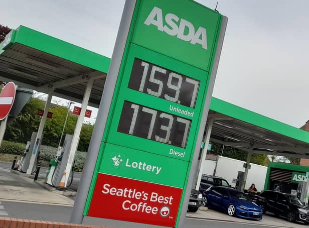 Pump prices at Asda in Rushden have rocketed by 9p a litre of unleaded since this photo was taken on May 1