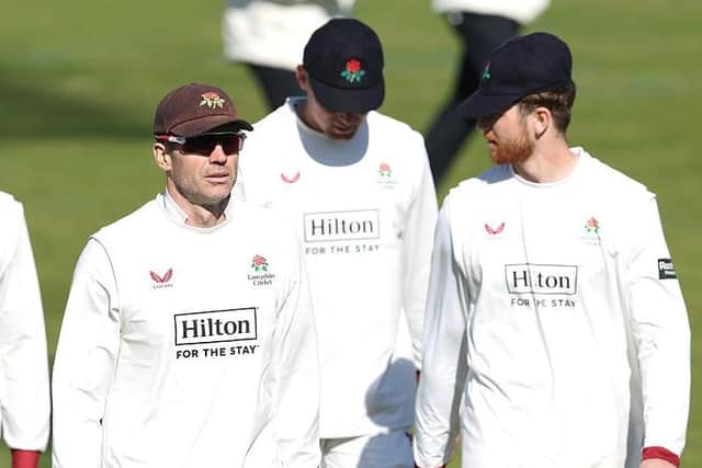 JImmy Anderson (left) and his Lancashire team were left frustrated by Northants