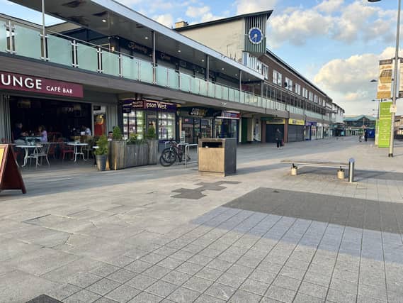 Corby Town Centre has suffered at the hands of a group of yobs in recent months. Image: Corporation Street, Corby. NW