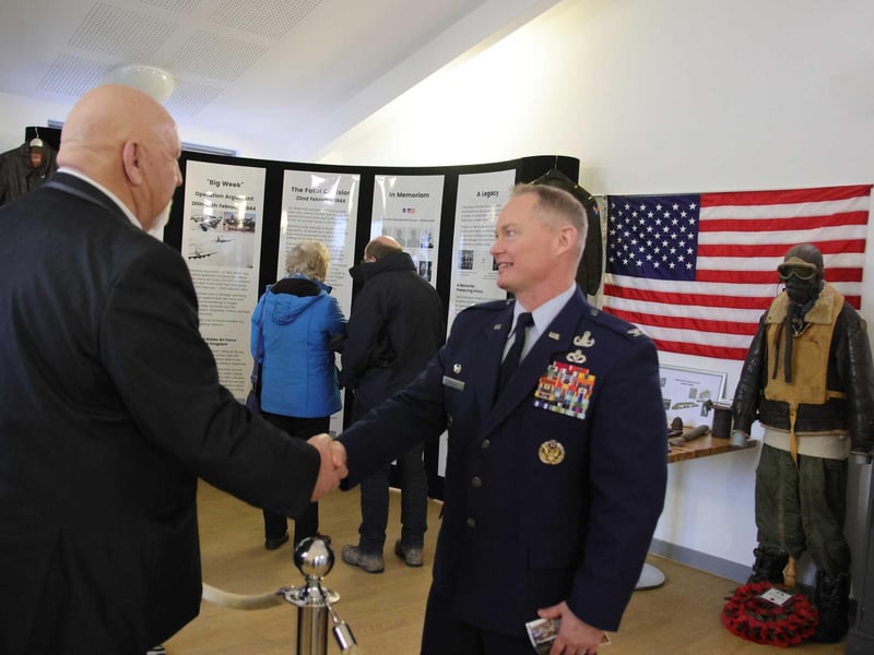 Colonel Landon Phillips, Commander 501st Combat Support Wing US Air Force and volunteer Del Ratcliffe