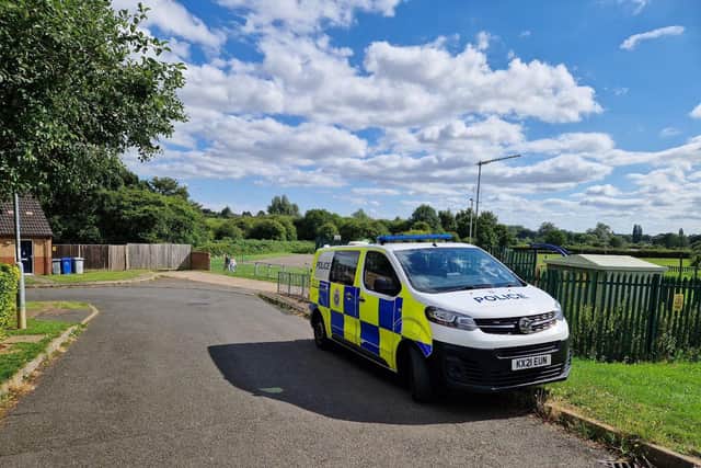 Police at the scene on Monday, July 22. Picture by Alison Bagley.