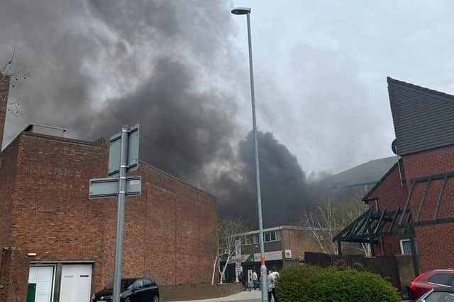 The fire next to the former Gala Bingo hall in Kettering