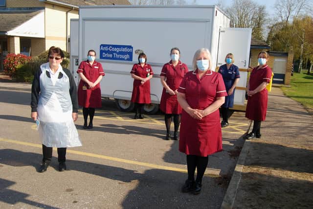 The Anticoagulation Team delivering their vital service – with a little help from a fast-food trailer.