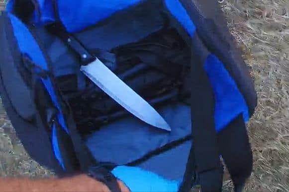 The knife found by police (Picture credit: Cambridgeshire Police)