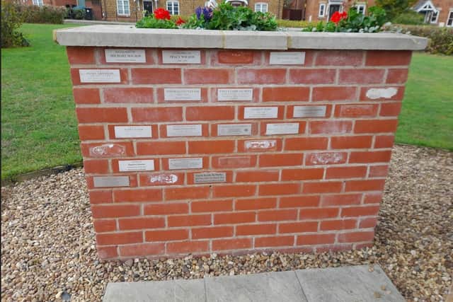 Plaques have been removed from the memorial wall in Mawsley