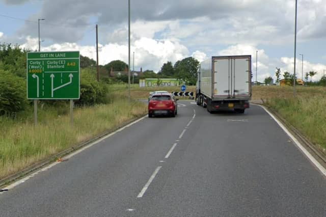 A43 between Kettering and Corby near Barford Bridge roundabout / Google