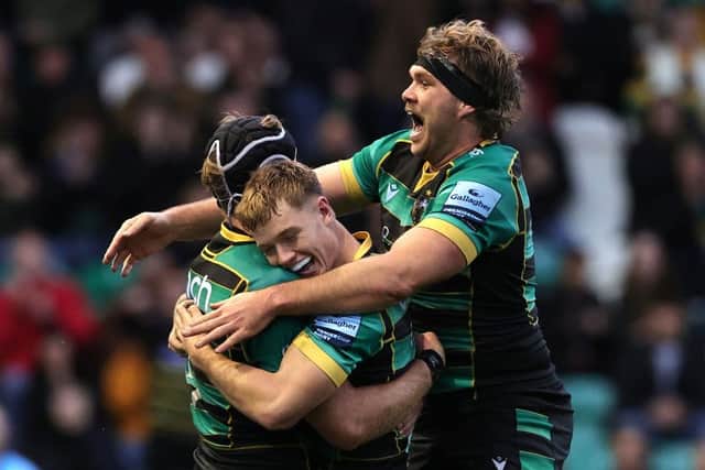 Saints celebrated a crucial win against Bath (photo by David Rogers/Getty Images)