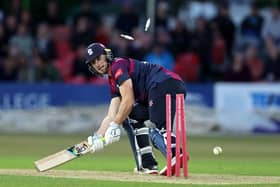 Rob Keogh is bowled for 14 during the Steelbacks' Blast defeat to Leicestershire Foxes on Friday night