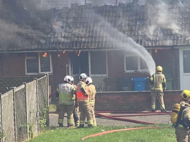 Emergency services on site at the house fire in Harrogate Court, Corby/Peter Greenway