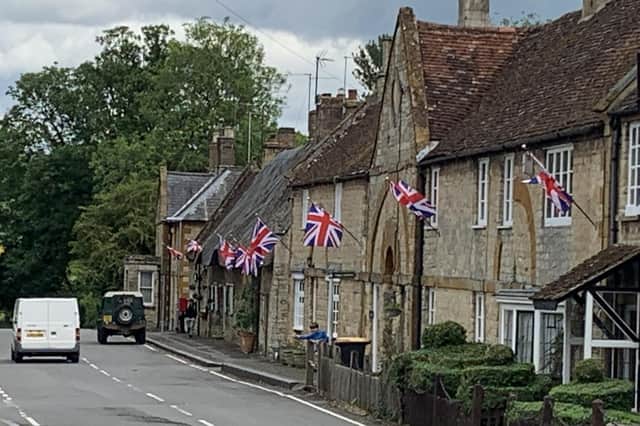 Union Flags in the streets of Podington