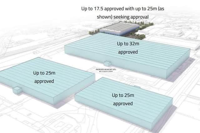 The new development in the background, alongside the steelworks buildings that have planning permission.
