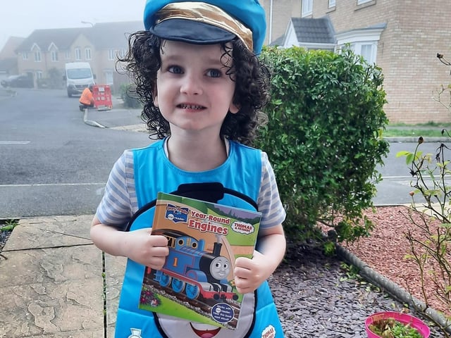 Cooper, age 4, from Corby, as Thomas the Tank Engine
