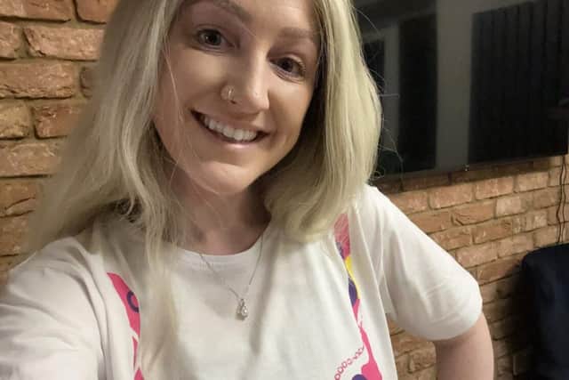 Tash preparing for The MoonWalk London