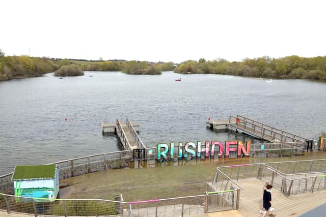 Rushden Lakes - the lake and boardwalk (Library picture)