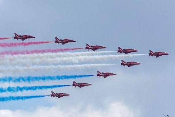 Red Arrows flyovers have become must see events — even when they're in transit without their trademark red, white and blue smoke