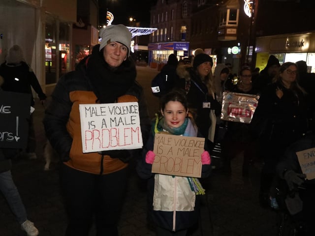 Reclaim the night march against domestic violence Kettering:women's march Kettering