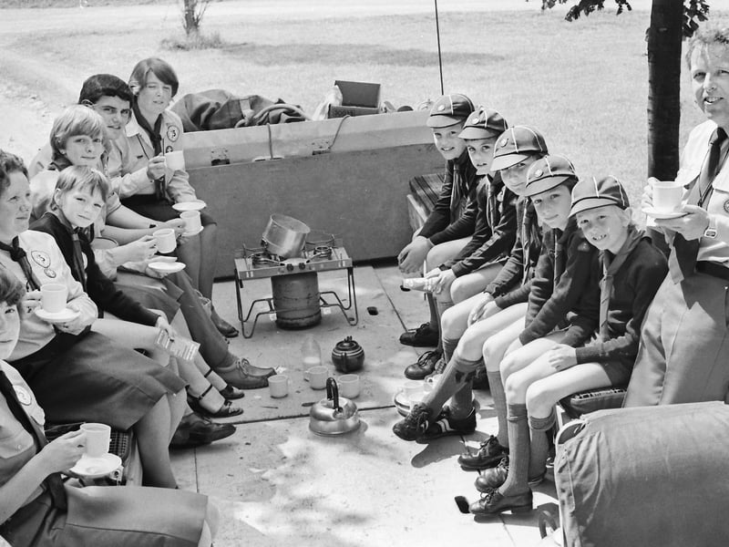 Burton Latimer Scout Group stop for tea in a boat at Wicksteed Park