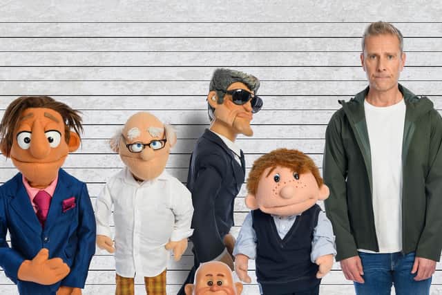 Paul Zerdin with some of his comic companions