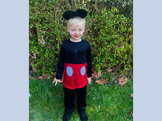 Mason White, aged 4, as Mickey Mouse.