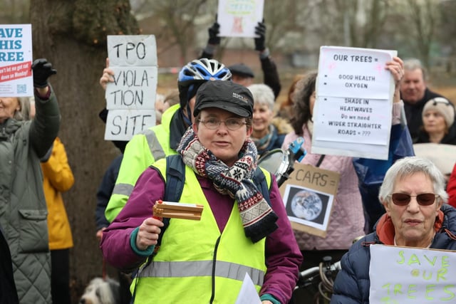 Save Our Trees protest in London Road Wellingborough