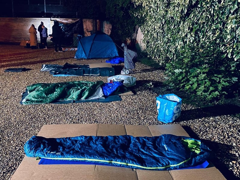 Getting ready for a night under the stars