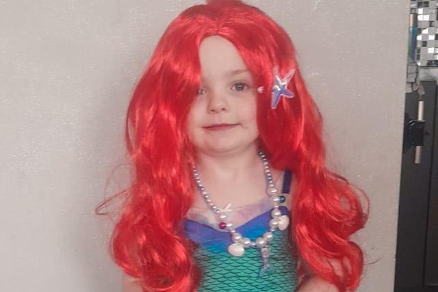 Demi-leigh, age 3, from Wellingborough, as Ariel the mermaid