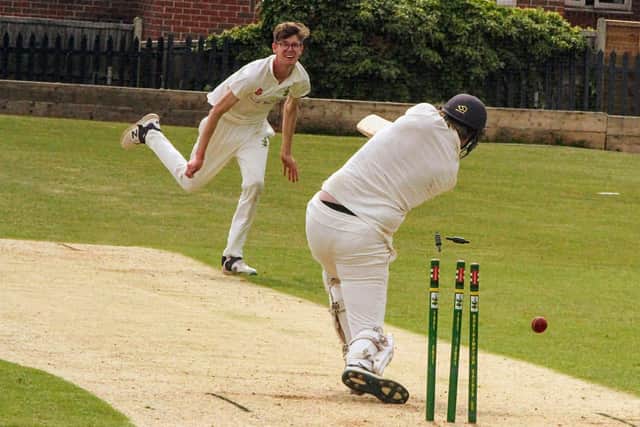 Saints claim a wicket in their NCL Division Two win over Brigstock (Picture: Finbarr Carroll)