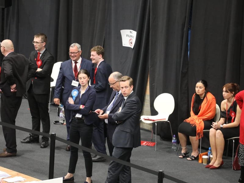 Tom Pursglove, current Corby and East Northamptonshire MP avoided the cameras as he arrived at the count