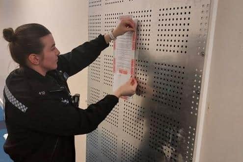 The 'nuisance' flat in Kettering has been closed by police (Picture credit: Northants Police)