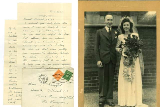 Pat and Eddie Clark and one of the letters Nicola discovered