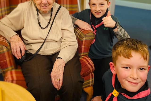 Young cubs putting smiles on the residents faces at Elm Bank care home.