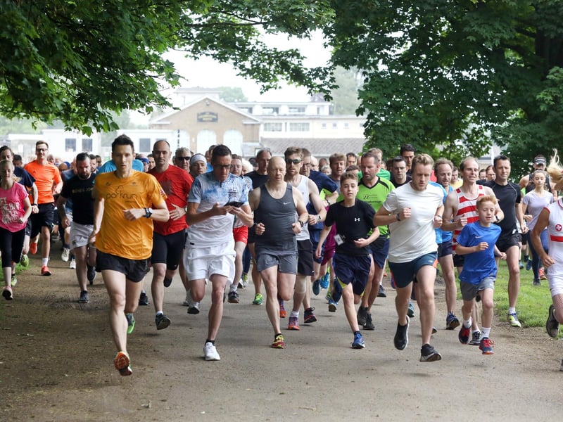 Birthday Run: Kettering: members of the Parkrun, Wicksteed Park Kettering, celebrate the 70th anniversary of the NHS June 3rd, 2018