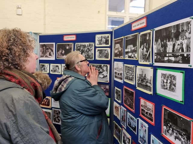 A classroom was turned into an exhibition to display the large number of photos and artefacts