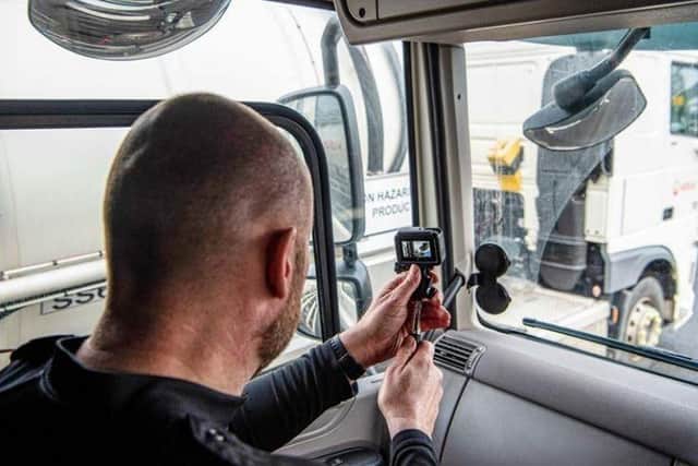 Officers used an unmarked HGV and found more than 80 driving offences on Northamptonshire's main roads.