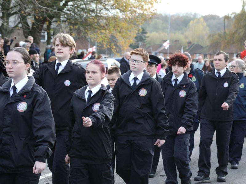 Corby RBL Remembrance Sunday parade and service at Corby War Memorial/