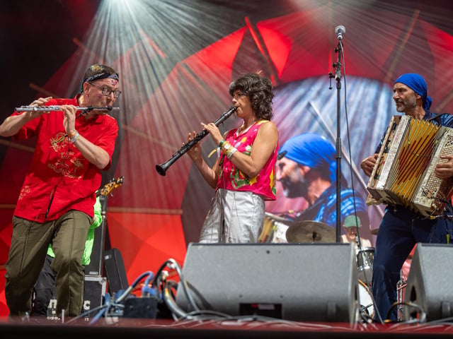 The Destroyers on stage at the Shambala Festival on Friday, August 28, 2026. Photo by David Jackson.